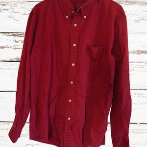 Dockers Burgundy Button Up Shirt, Men's Size XL